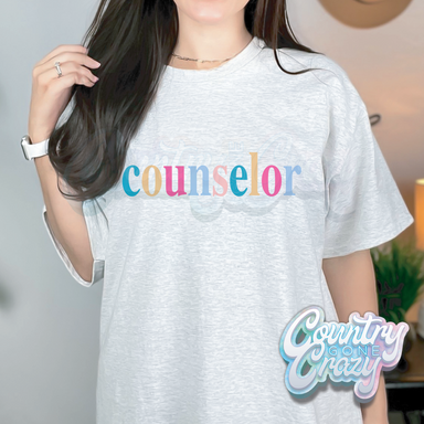 Counselor - Colorful Letters- T-Shirt-Country Gone Crazy-Country Gone Crazy