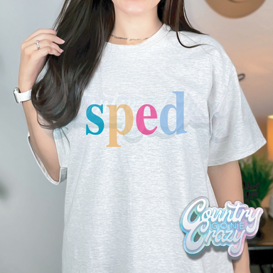 Sped - Colorful Letters- T-Shirt-Country Gone Crazy-Country Gone Crazy