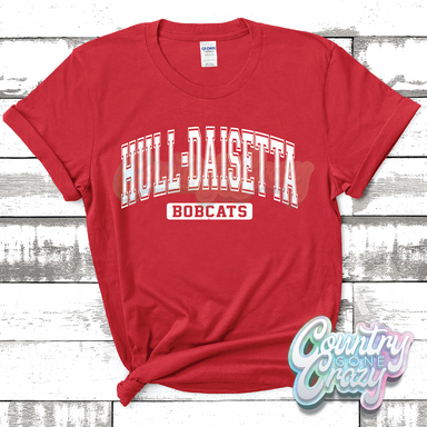 HULL-DAISSETTA BOBCATS - DISTRESSED VARSITY - T-SHIRT-Country Gone Crazy-Country Gone Crazy