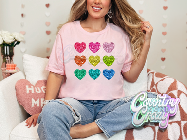 SEQUINS HEARTS - T-SHIRT-Country Gone Crazy-Country Gone Crazy