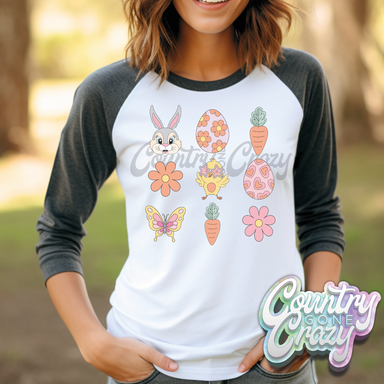 Easter Collage • Bella Canvas Raglan-Country Gone Crazy-Country Gone Crazy