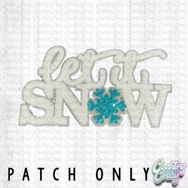 Let It Snow Chenille Iron-On Patch-Country Gone Crazy-Country Gone Crazy