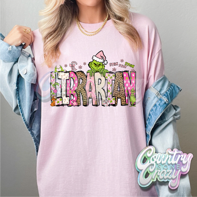Librarian - Pink Grinch - T-Shirt-Country Gone Crazy-Country Gone Crazy