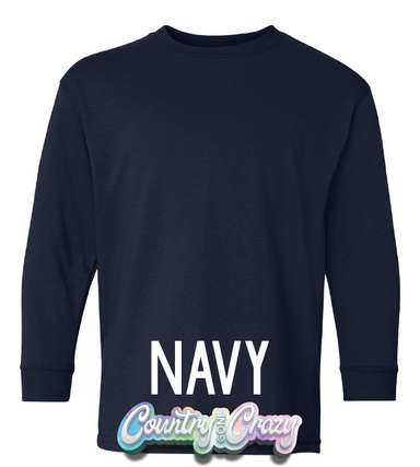 Youth Longsleeve - Navy-Country Gone Crazy-Country Gone Crazy