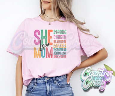 SHE IS MOM T-SHIRT-Country Gone Crazy-Country Gone Crazy