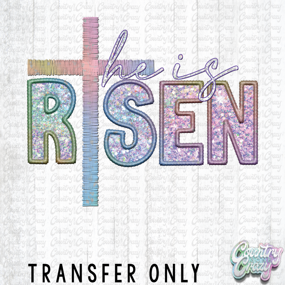 HT3279 • HE IS RISEN SEQUINS PASTEL-Country Gone Crazy-Country Gone Crazy