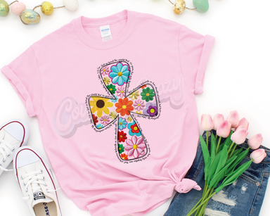 Easter Floral Cross - T-Shirt-Country Gone Crazy-Country Gone Crazy