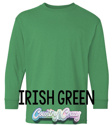 Youth Longsleeve - Irish Green-Gildan-Country Gone Crazy
