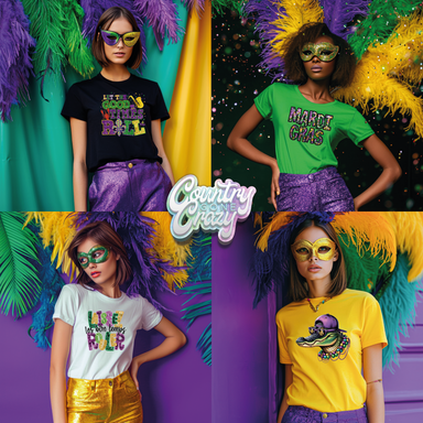MARDI GRAS T-SHIRT-Country Gone Crazy-Country Gone Crazy