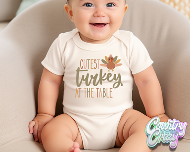 Cutest Turkey at the Table • Natural • Onesie-Country Gone Crazy-Country Gone Crazy