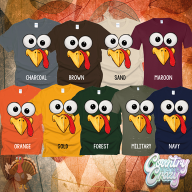 Turkey Face with Big Eyes •• T-Shirt-Country Gone Crazy-Country Gone Crazy