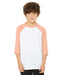 Youth Raglan - Peach Sleeve with White Body-Bella + Canvas-Country Gone Crazy