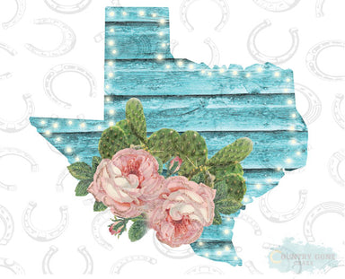 HT672 • Floral Turquoise Texas-Country Gone Crazy-Country Gone Crazy