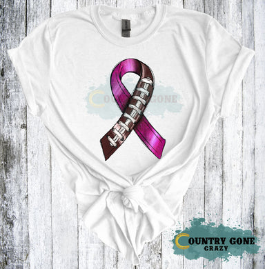 HT2093 • Breast Cancer Football Ribbon-Country Gone Crazy-Country Gone Crazy