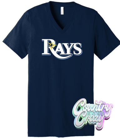 Tampa Bay Rays Bella Canvas V-Neck-Bella + Canvas-Country Gone Crazy