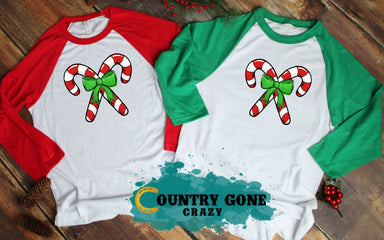 HT1187 • Candy Cane with Bow-Country Gone Crazy-Country Gone Crazy
