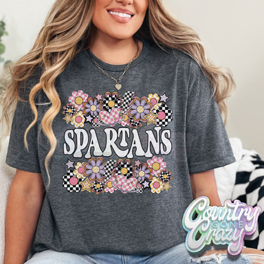 Spartans // Funky Flowers // T-Shirt-Country Gone Crazy-Country Gone Crazy