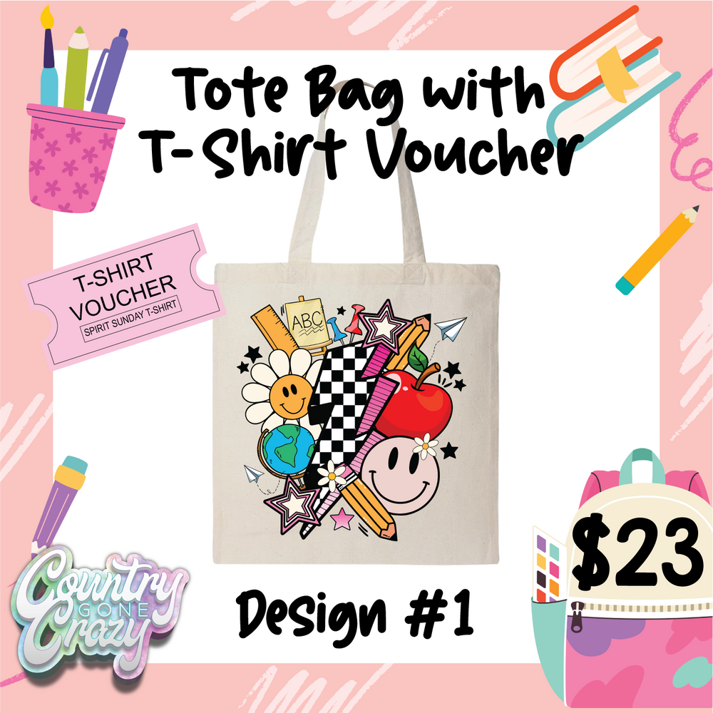 Tote Bag with T-Shirt Voucher-Country Gone Crazy-Country Gone Crazy