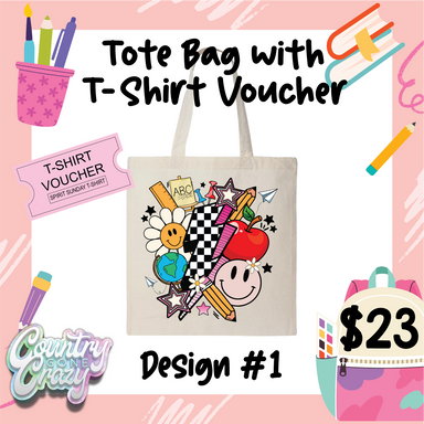 Tote Bag with T-Shirt Voucher-Country Gone Crazy-Country Gone Crazy