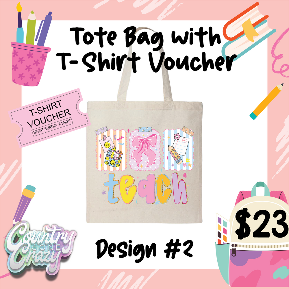 Tote Bag with T-Shirt Voucher-Country Gone Crazy-Country Gone Crazy