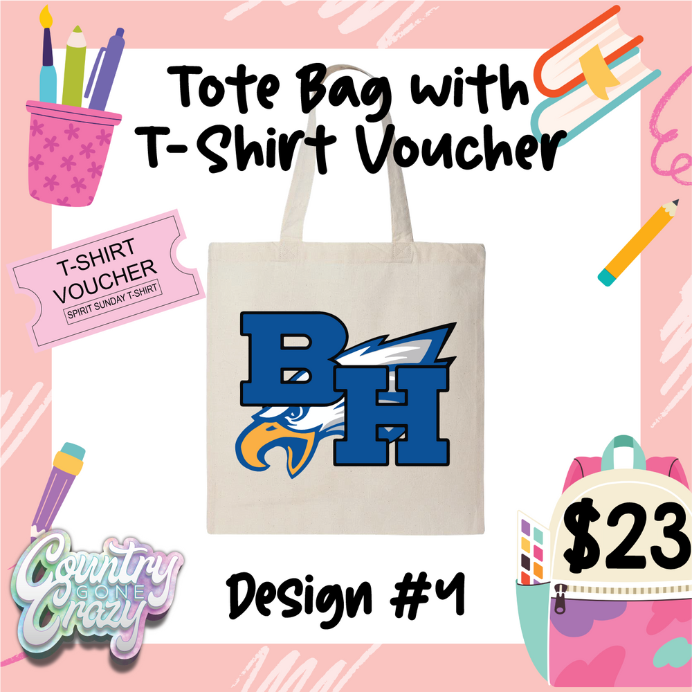 Tote Bag with T-Shirt Voucher-Country Gone Crazy-Country Gone Crazy