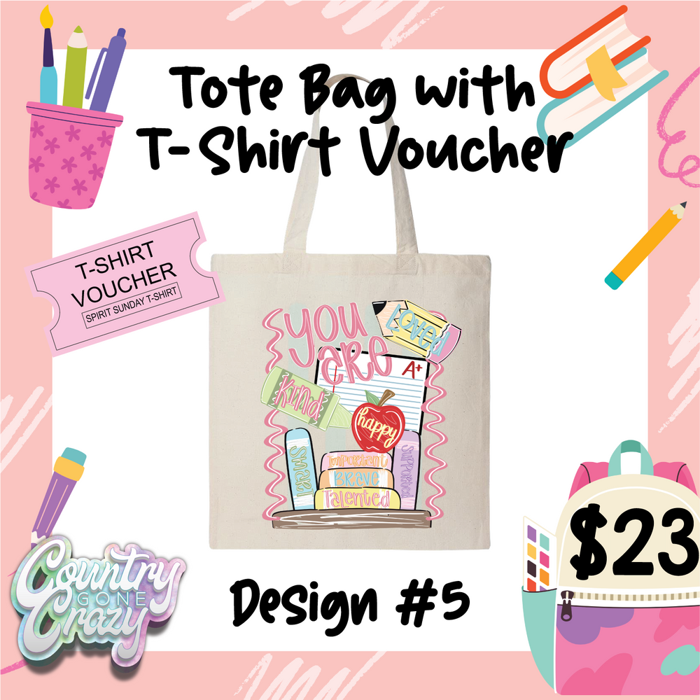 Tote Bag with T-Shirt Voucher-Country Gone Crazy-Country Gone Crazy