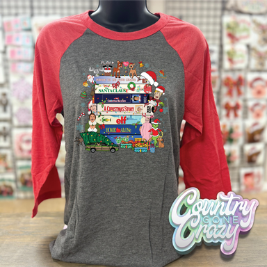Bella Canvas Red/Grey Raglan - Flash Sale-Country Gone Crazy-Country Gone Crazy
