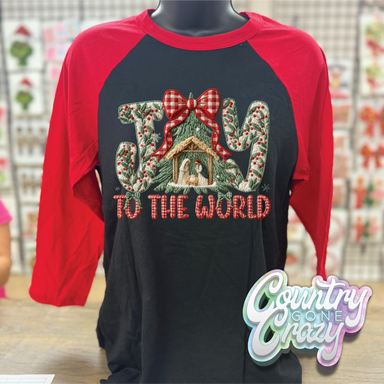 Bella Canvas Red/Black Raglan - Flash Sale-Country Gone Crazy-Country Gone Crazy