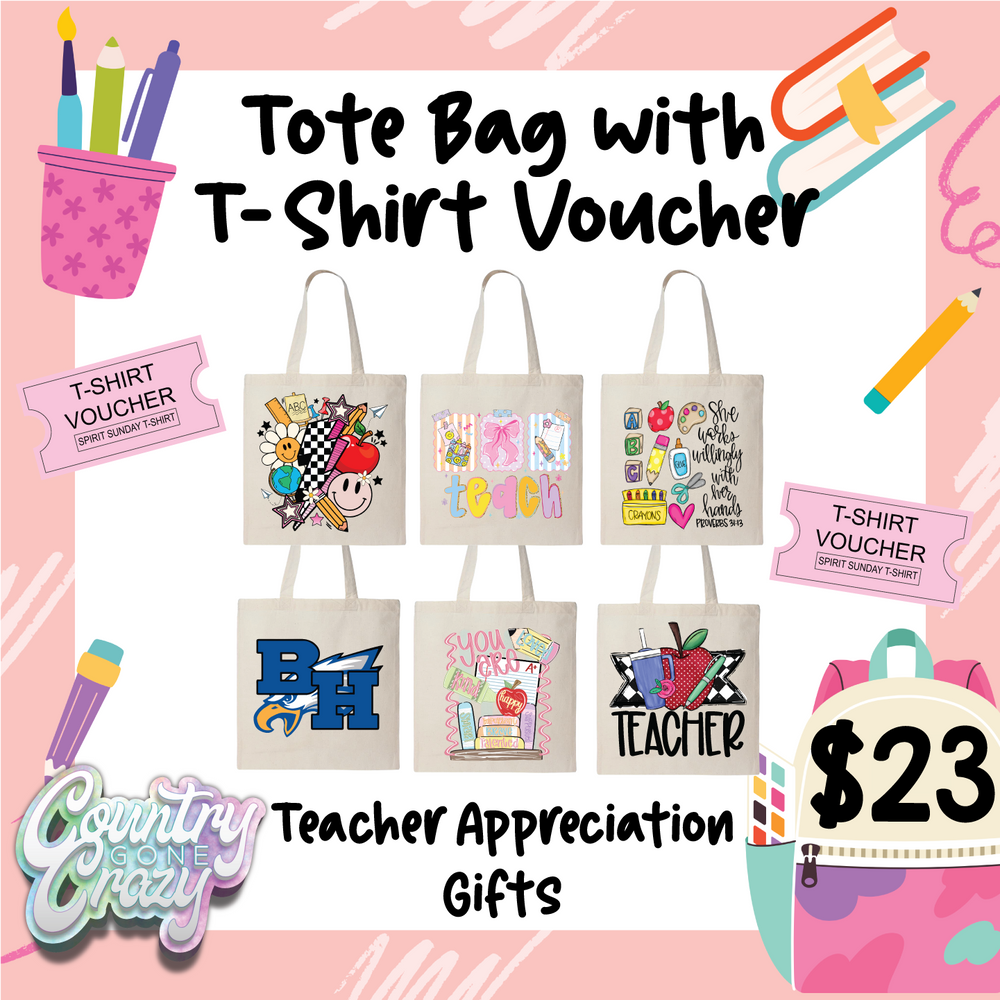 Tote Bag with T-Shirt Voucher-Country Gone Crazy-Country Gone Crazy