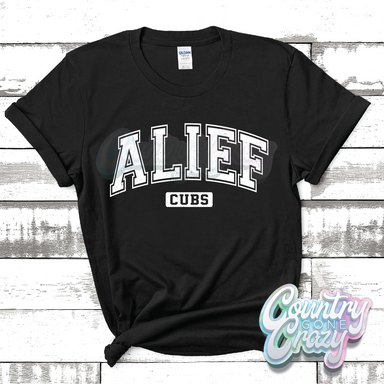ALIEF CUBS - DISTRESSED VARSITY - T-SHIRT-Country Gone Crazy-Country Gone Crazy
