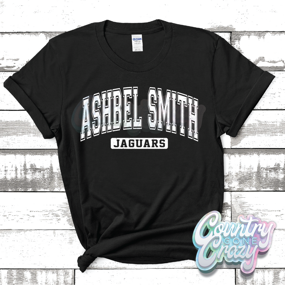 ASHBEL SMITH JAGUARS - DISTRESSED VARSITY - T-SHIRT-Country Gone Crazy-Country Gone Crazy