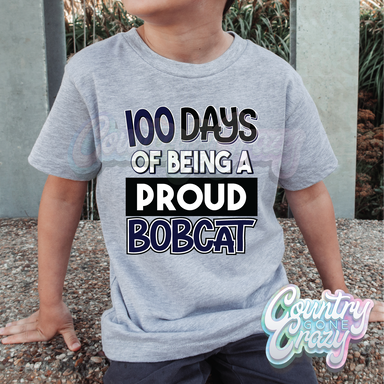 100 Days of being a proud - Bobcat - Navy - T-Shirt-Country Gone Crazy-Country Gone Crazy