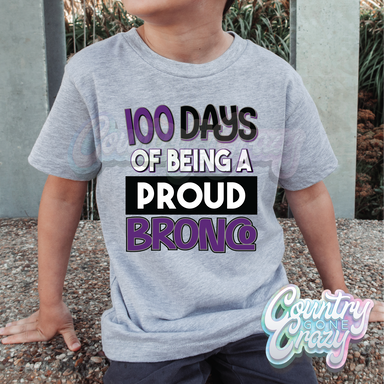 100 Days of being a proud - Bronco - Purple - T-Shirt-Country Gone Crazy-Country Gone Crazy