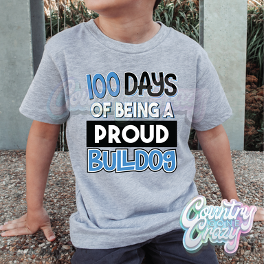 100 Days of being a proud - Bulldog - Light Blue - T-Shirt-Country Gone Crazy-Country Gone Crazy