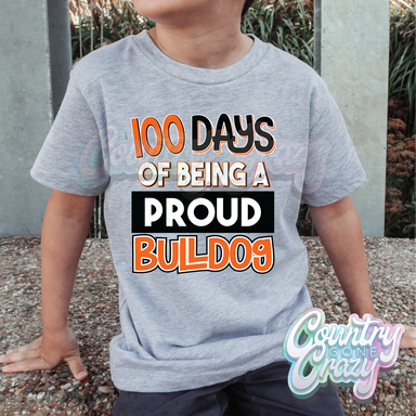 100 Days of being a proud - Bulldog - Orange - T-Shirt-Country Gone Crazy-Country Gone Crazy