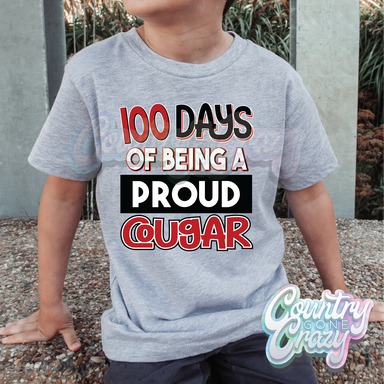 100 Days of being a proud - Cougar - Red - T-Shirt-Country Gone Crazy-Country Gone Crazy