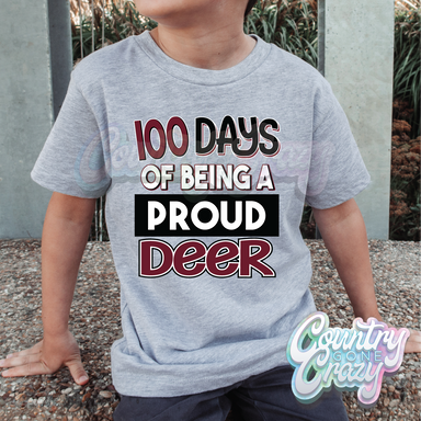 100 Days of being a proud - Deer - Maroon - T-Shirt-Country Gone Crazy-Country Gone Crazy