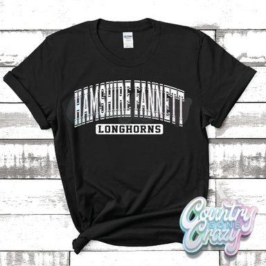 HAMSHIRE FANNETT LONGHORNS - DISTRESSED VARSITY - T-SHIRT-Country Gone Crazy-Country Gone Crazy