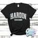 HARDIN HORNETS - DISTRESSED VARSITY - T-SHIRT-Country Gone Crazy-Country Gone Crazy