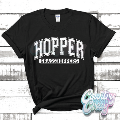 HOPPER GRASSHOPPERS - DISTRESSED VARSITY - T-SHIRT-Country Gone Crazy-Country Gone Crazy