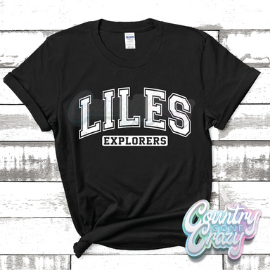 LILES EXPLORERS - DISTRESSED VARSITY - T-SHIRT-Country Gone Crazy-Country Gone Crazy