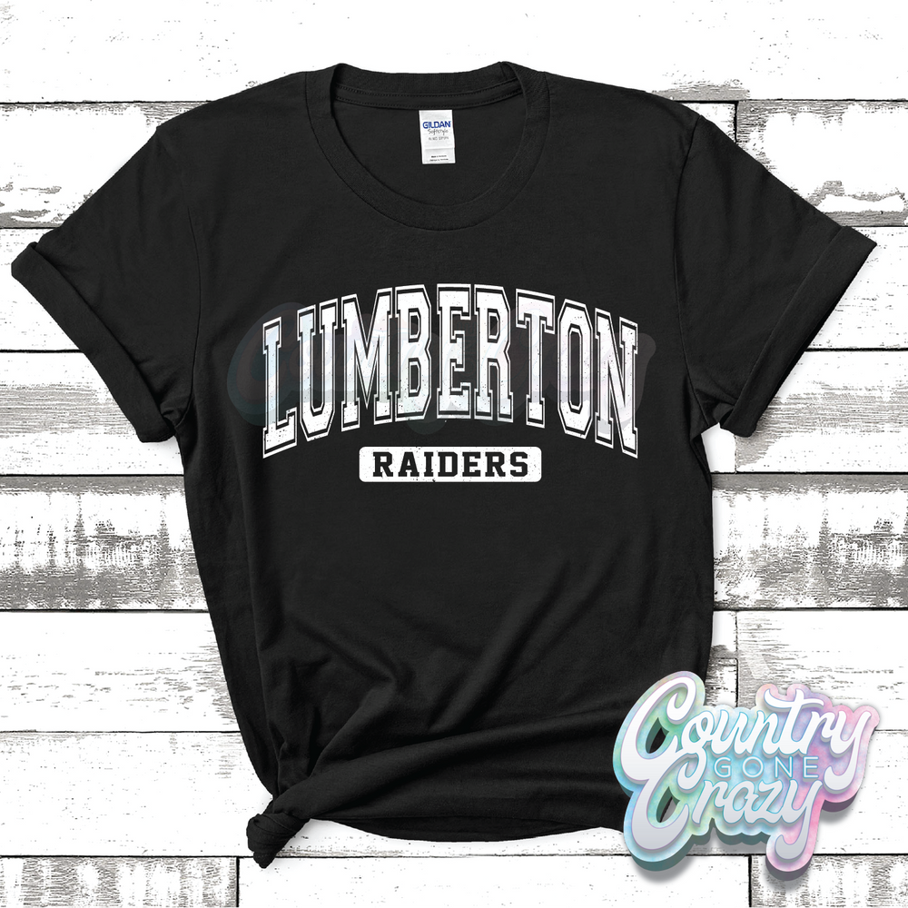 LUMBERTON RAIDERS - DISTRESSED VARSITY - T-SHIRT-Country Gone Crazy-Country Gone Crazy