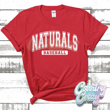 NATURALS BASEBALL - DISTRESSED VARSITY - T-SHIRT-Country Gone Crazy-Country Gone Crazy