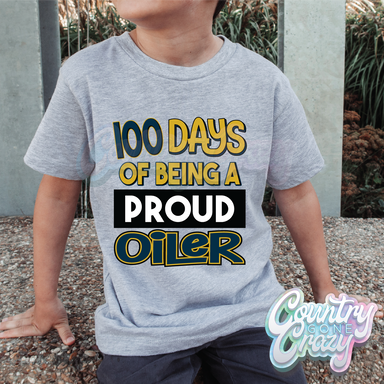 100 Days of being a proud - Oiler - Navy & Gold - T-Shirt-Country Gone Crazy-Country Gone Crazy