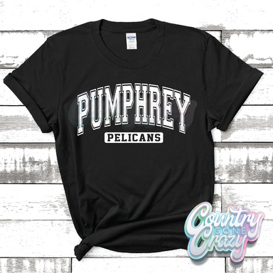PUMPHREY PELICANS - DISTRESSED VARSITY - T-SHIRT-Country Gone Crazy-Country Gone Crazy