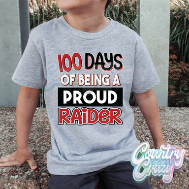 100 Days of being a proud - Raider - Red - T-Shirt-Country Gone Crazy-Country Gone Crazy