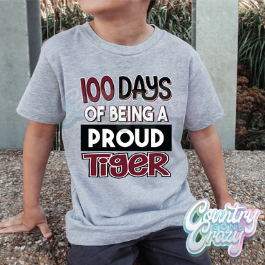 100 Days of being a proud - Tiger - Maroon - T-Shirt-Country Gone Crazy-Country Gone Crazy