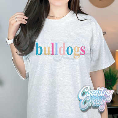 Bulldogs - Colorful Letters- T-Shirt-Country Gone Crazy-Country Gone Crazy