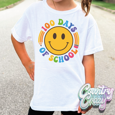 Happy 100 Days of School Smiley Face // T-Shirt-Country Gone Crazy-Country Gone Crazy