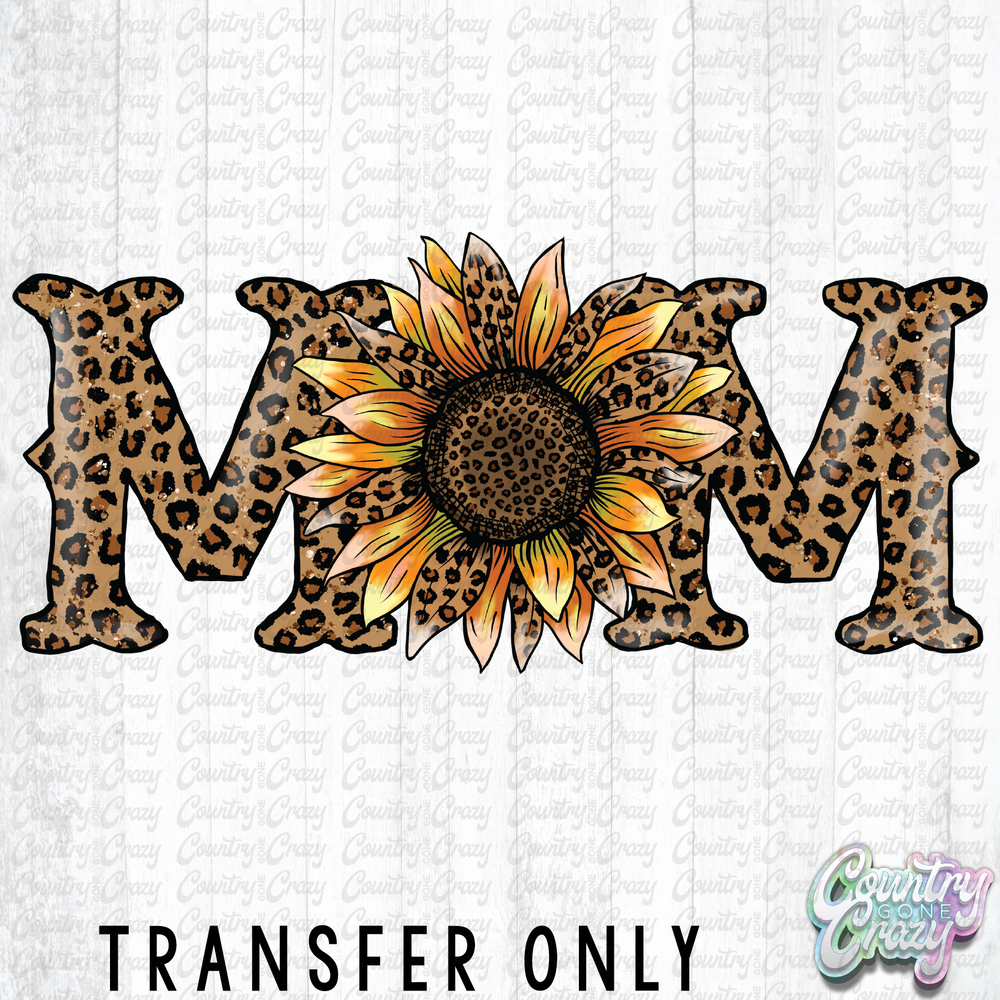 HT2350 • Mom Leopard Sunflower-Country Gone Crazy-Country Gone Crazy